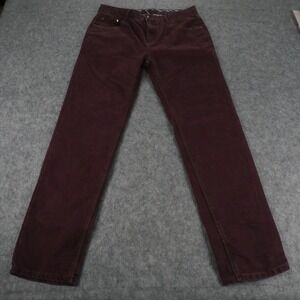 Prada Pants Mens 34 Burgundy Straight Leg Corduroy Jeans Designer Italy Luxury